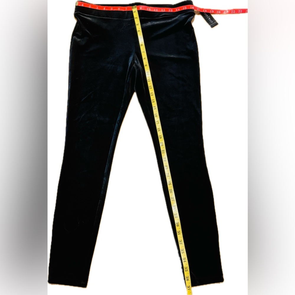 White House Black Market Elegant Black Velvet Leggings - Picture 3 of 6